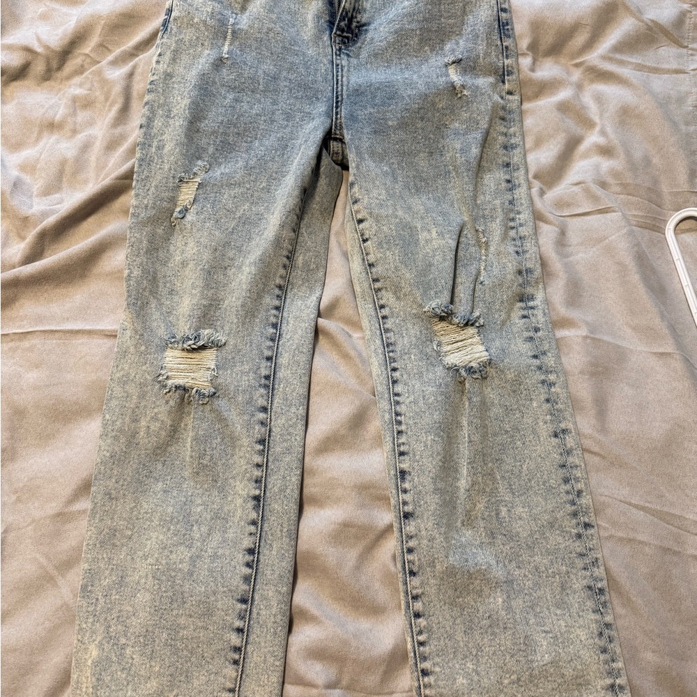Kendall & Kylie Distressed Blue Jeans